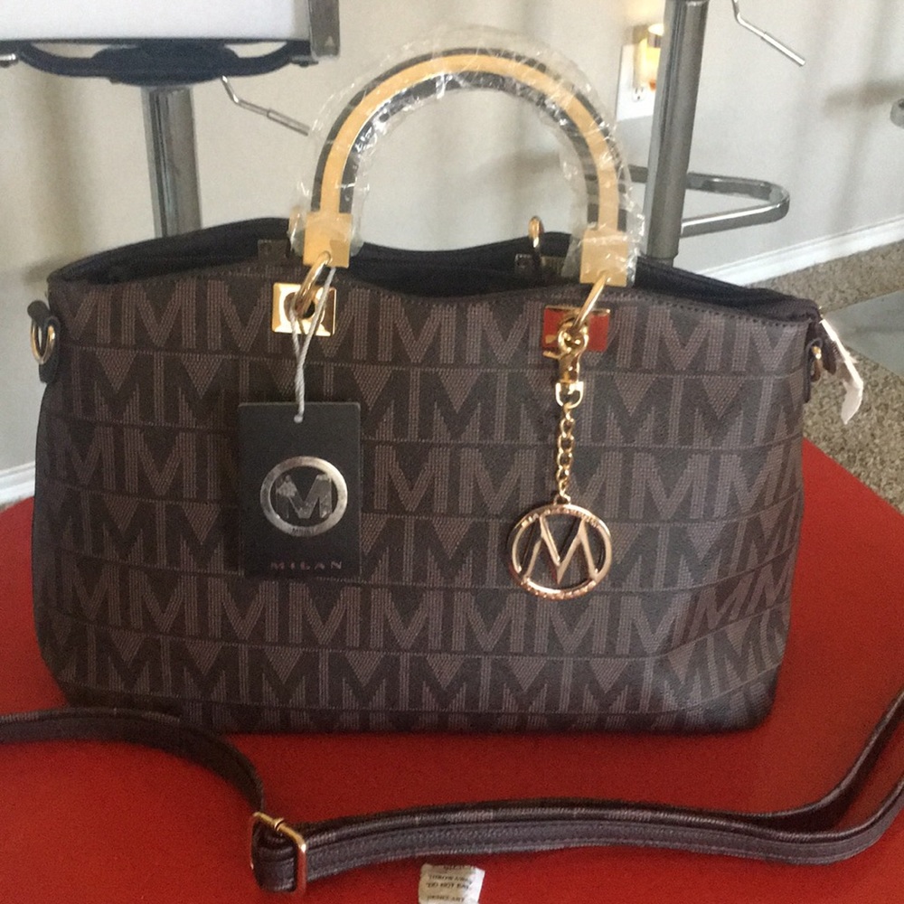 NWT Mia K Farrow satchel crossbody Bag Brown